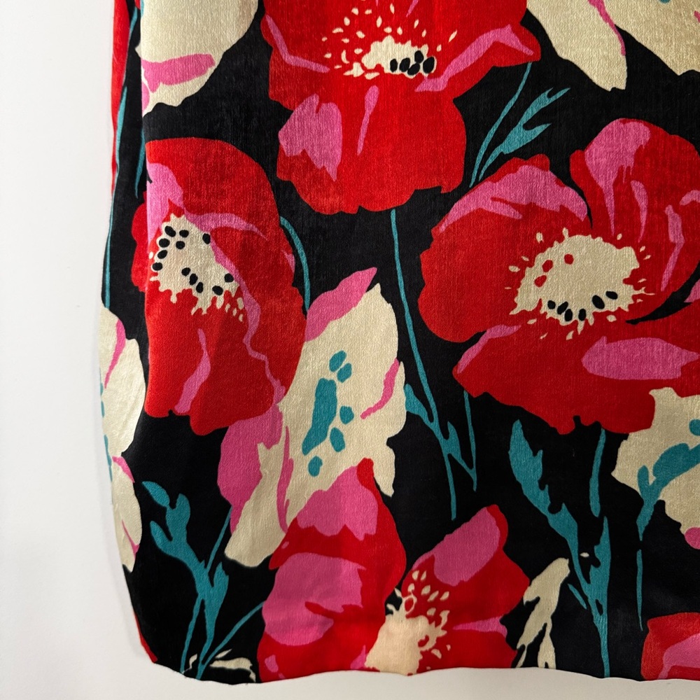ZARA Trafaluc Collection | NWT Red Poppy Floral Mini Shift Dress Medium - Picture 4 of 4